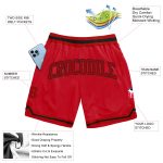 Custom Red Black Throwback Basketball Shorts - Authentic Retro Style Custom Red Red-Black Authentic Throwback Basketball - Image 2