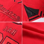 Custom Red Black Bomber Varsity Jacket Full-Snap Letterman Style Custom Red Red-Black Bomber Full-Snap Varsity Letterman - Image 2