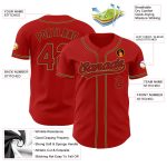 Custom Red Black Old Gold Authentic Baseball Jersey for Men Custom Red Red Black-Old Gold Authentic Baseball Jersey - Image 3