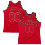 Custom Red Black Gold Authentic Throwback Basketball Jersey for Fans and Collectors Custom Red Red Black-Old Gold Authentic