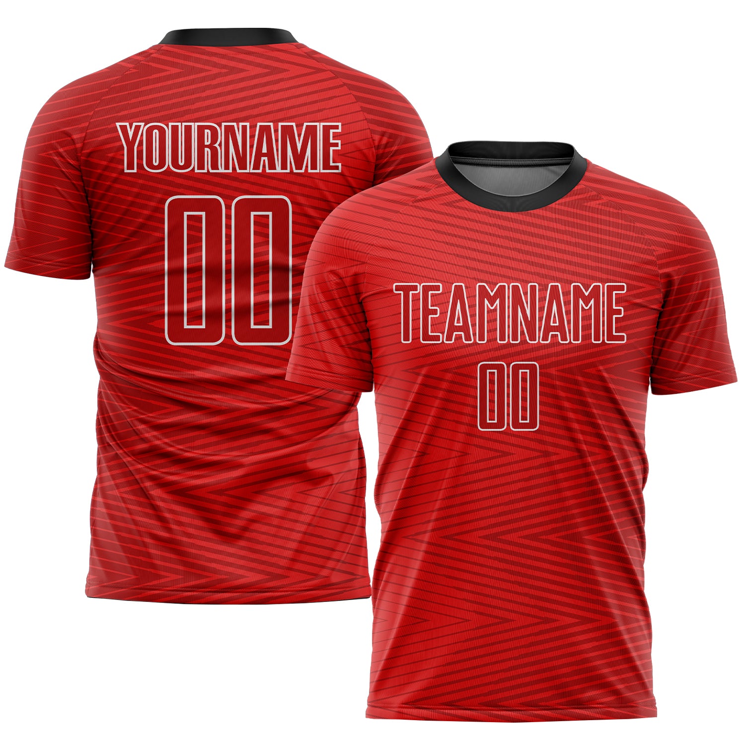 Custom Red Black Soccer Jersey - Personalized Sublimation Uniform for Teams Custom Red Red-Black Sublimation Soccer Uniform