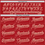 Custom Red Cream Two Tone Varsity Letterman Bomber Jacket Full-Snap Custom Red Red-Cream Bomber Full-Snap Varsity Letterman - Image 4