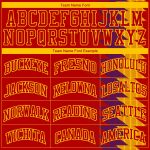 Custom Red Gold Basketball Jersey Round Neck Sublimation Suit Custom Red Red-Gold Round Neck Sublimation Basketball Suit - Image 3