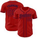 Custom Red Navy Baseball Jersey for Men - Authentic Style 6170 Custom Red Red-Navy Authentic Baseball Jersey Style 6170