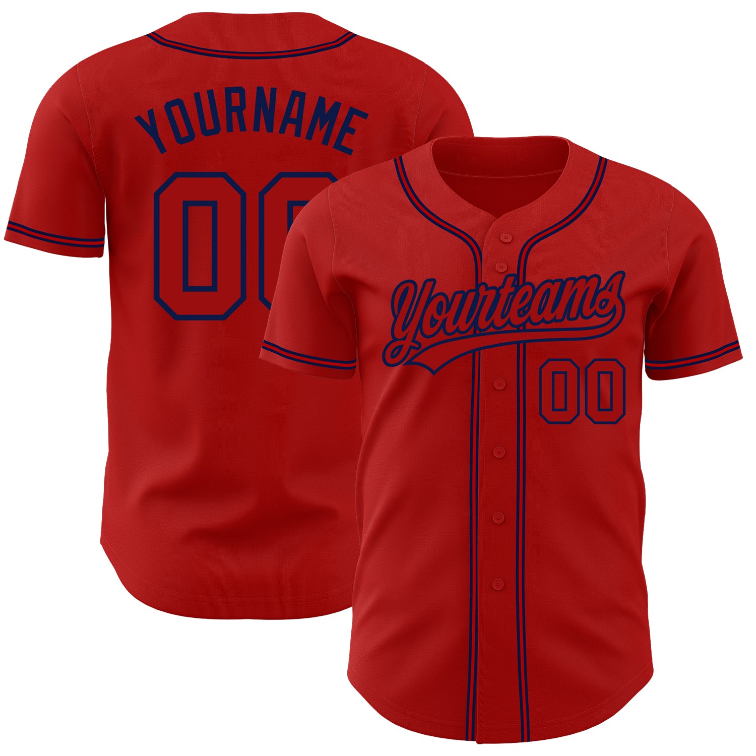 Custom Red Navy Baseball Jersey for Men - Authentic Style 6170 Custom Red Red-Navy Authentic Baseball Jersey Style 6170