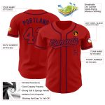 Custom Red Navy Baseball Jersey for Men - Authentic Style 6170 Custom Red Red-Navy Authentic Baseball Jersey Style 6170 - Image 3