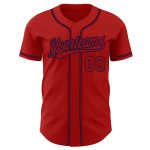 Custom Red Navy Baseball Jersey for Men - Authentic Style 6170 Custom Red Red-Navy Authentic Baseball Jersey Style 6170 - Image 2
