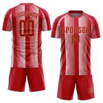 Custom Red and Gold Sublimation Soccer Jersey for Men and Women - Style 7300 Custom Red Red-Old Gold Sublimation Soccer Uniform - Image 2