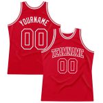 Custom Red White Authentic Throwback Basketball Jersey - Premium Quality Retro Sports Apparel Custom Red Red-White Authentic