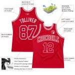 Custom Red White Authentic Throwback Basketball Jersey - Premium Quality Retro Sports Apparel Custom Red Red-White Authentic - Image 2
