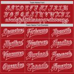 Custom Red White Varsity Letterman Bomber Jacket Full-Snap Mens Outerwear Custom Red Red-White Bomber Full-Snap Varsity Letterman - Image 4