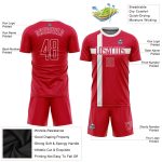 Danish Flag Soccer Jersey - Custom Red and White Sublimation Uniform Custom Red Red-White Sublimation Danish Flag Soccer - Image 3