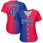 Custom Red Royal-White 3D Pattern Baseball Jersey - Authentic Design for Fans Custom Red Royal-White 3D Pattern Design Authentic - Image 2
