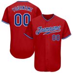 Authentic Custom Red Royal-White Baseball Jersey for Fans and Players Custom Red Royal-White Authentic Baseball Jersey