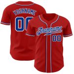 Custom Red Baseball Jersey Authentic Royal-White Style 9632 Custom Red Royal-White Authentic Baseball Jersey Style 9632