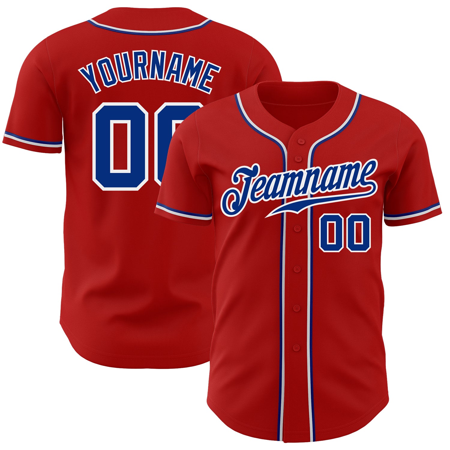 Custom Red Baseball Jersey Authentic Royal-White Style 9632 Custom Red Royal-White Authentic Baseball Jersey Style 9632