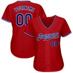 Authentic Custom Red Royal-White Baseball Jersey for Fans and Players Custom Red Royal-White Authentic Baseball Jersey - Image 2