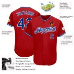 Authentic Custom Red Royal-White Baseball Jersey for Fans and Players Custom Red Royal-White Authentic Baseball Jersey - Image 3