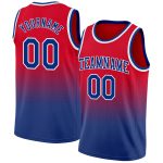Custom Red Royal White Fashion Basketball Jersey - Authentic Fade Design Custom Red Royal-White Authentic Fade Fashion Basketball