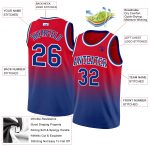 Custom Red Royal White Fashion Basketball Jersey - Authentic Fade Design Custom Red Royal-White Authentic Fade Fashion Basketball - Image 2