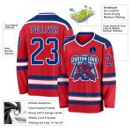 Custom Red Hockey Jersey - Royal and White Team Uniform for Fans and Players Custom Red Royal-White Hockey Jersey - Image 3