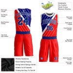 Custom Red Royal White Basketball Jersey Sublimation Round Neck Suit Custom Red Royal-White Round Neck Sublimation Basketball - Image 2