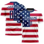 Custom Red White Sublimation American Flag Soccer Jersey Uniform Custom Red Royal-White Sublimation American Flag Soccer