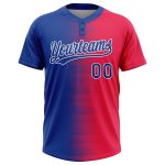 Custom Red Royal White Softball Jersey Unisex Two-Button Design Custom Red Royal-White Two-Button Unisex Softball Jersey - Image 2