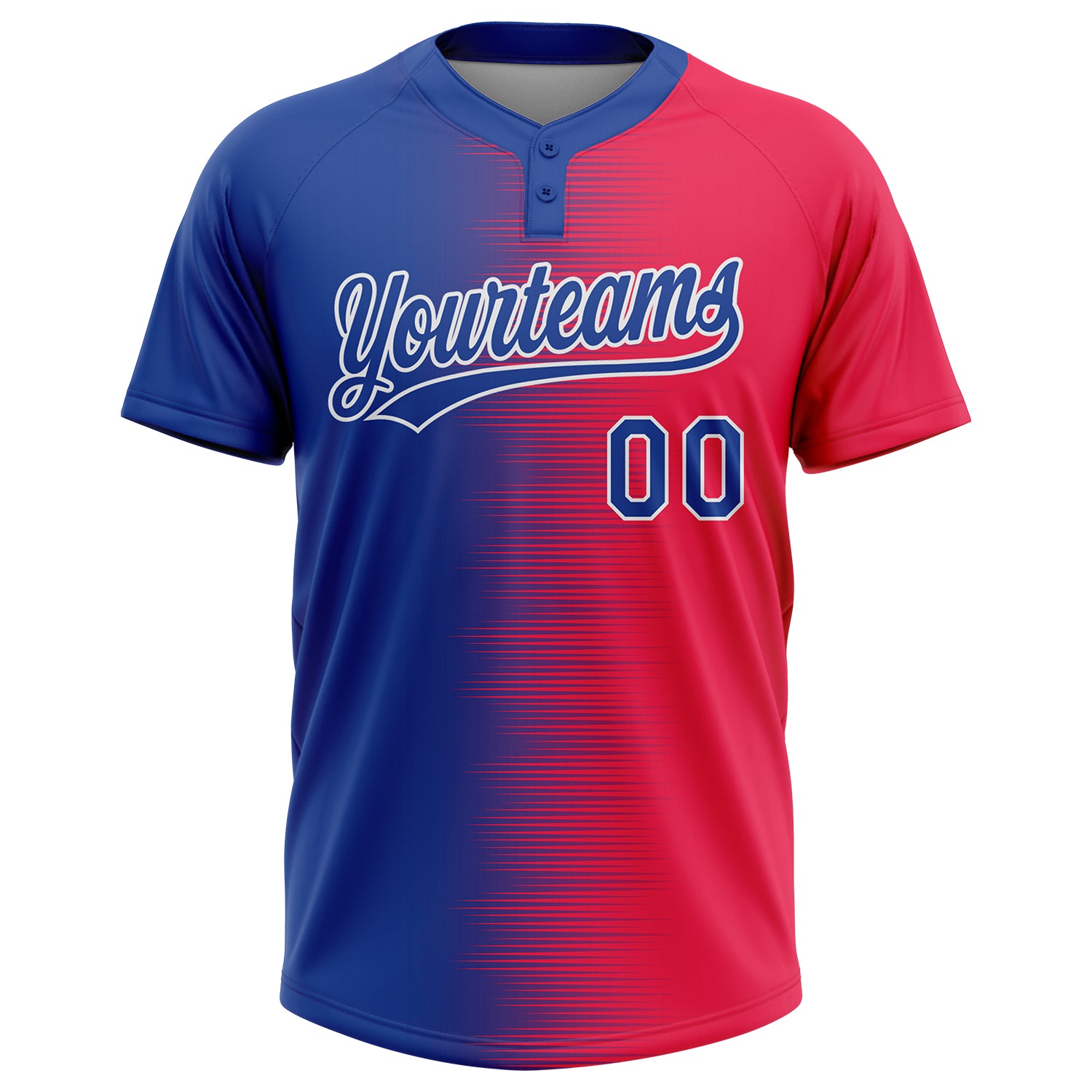 Custom Red Royal-White Two-Button Unisex Softball Jersey Custom Red Royal White Softball Jersey Unisex Two-Button Design Custom Red Royal-White Two-Button Unisex Softball Jersey - Image 2