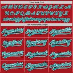 Custom Red Teal Black Baseball Jersey - Authentic Design, Personalized Style Custom Red Teal-Black Authentic Baseball Jersey - Image 4