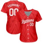 Custom 3D Pattern Baseball Jersey in Red and White - Authentic Style 2976 Custom Red White 3D Pattern Design Authentic Baseball - Image 2