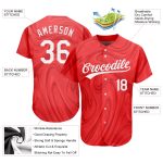 Custom 3D Pattern Baseball Jersey in Red and White - Authentic Style 2976 Custom Red White 3D Pattern Design Authentic Baseball - Image 3