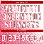 Custom Red White 3D Pattern Varsity Jacket Full-Snap Bomber Letterman Custom Red White 3D Pattern Design Bomber Full-Snap - Image 5