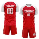 Custom Red White Sublimation Soccer Jersey - Away Uniform for Teams Custom Red White Away Sublimation Soccer Uniform Jersey - Image 2