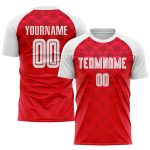 Custom Red White Sublimation Soccer Jersey - Away Uniform for Teams Custom Red White Away Sublimation Soccer Uniform Jersey