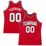 Custom Authentic Red White Black Throwback Basketball Jersey for Fans Custom Red White-Black Authentic Throwback Basketball