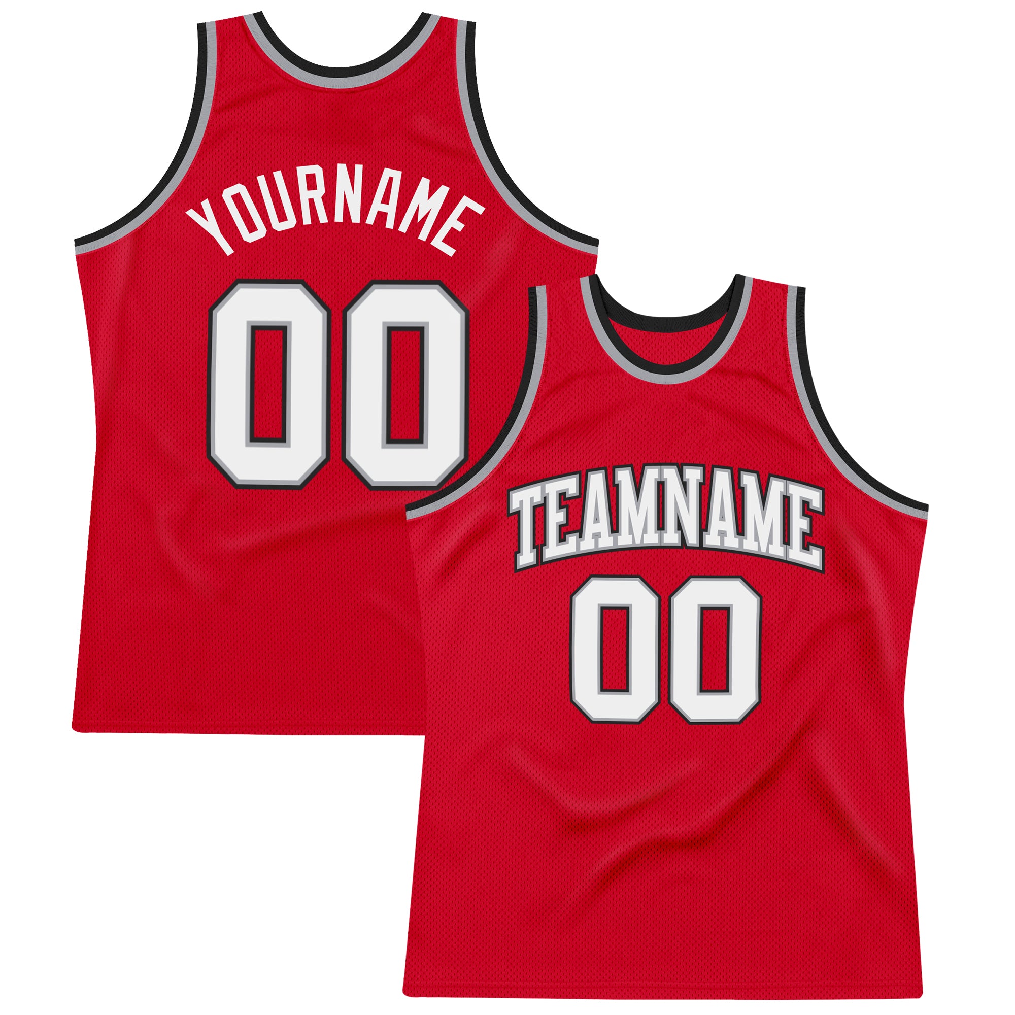 Custom Authentic Red White Black Throwback Basketball Jersey for Fans Custom Red White-Black Authentic Throwback Basketball