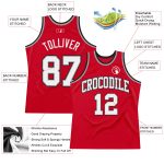 Custom Authentic Red White Black Throwback Basketball Jersey for Fans Custom Red White-Black Authentic Throwback Basketball - Image 2