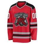 Customizable Red White Black Hockey Jersey for Men and Women Custom Red White-Black Hockey Jersey - Image 2