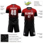 Custom Red White Black Soccer Uniform Jersey - Fade Fashion Design Custom Red White-Black Sublimation Fade Fashion Soccer - Image 3