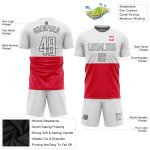 Custom Polish Flag Sublimation Soccer Jersey - Red White Black Uniform Custom Red White-Black Sublimation Polish Flag Soccer - Image 3