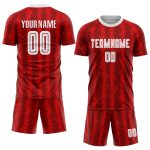 Custom Soccer Uniform Jersey - Red White Black Sublimation Design Custom Red White-Black Sublimation Soccer Uniform Jersey - Image 2