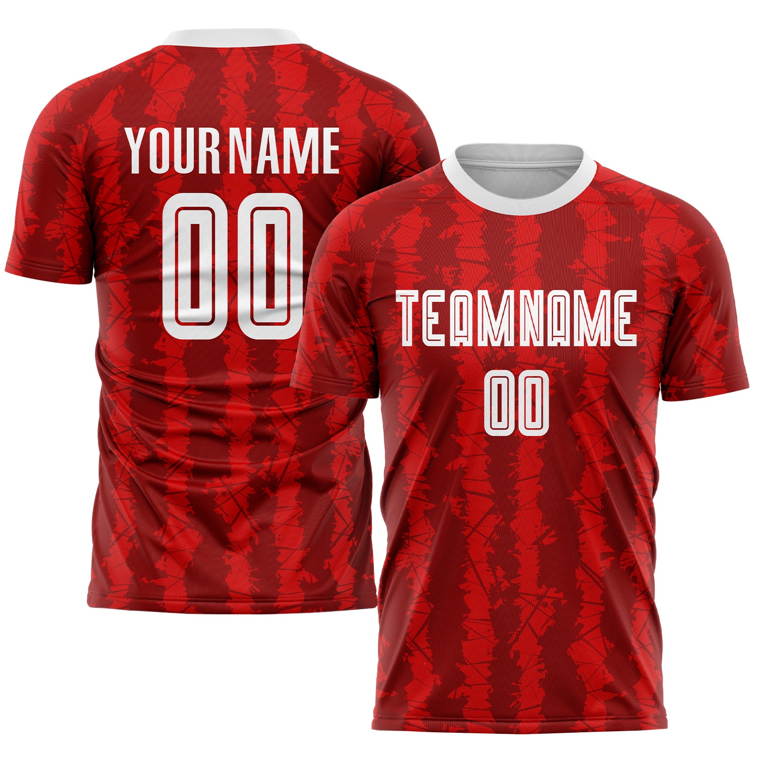 Custom Soccer Uniform Jersey - Red White Black Sublimation Design Custom Red White-Black Sublimation Soccer Uniform Jersey