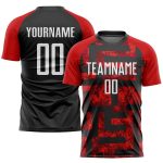 Custom Soccer Uniform Jersey Red White Black Sublimation Style 1768 Custom Red White-Black Sublimation Soccer Uniform Jersey