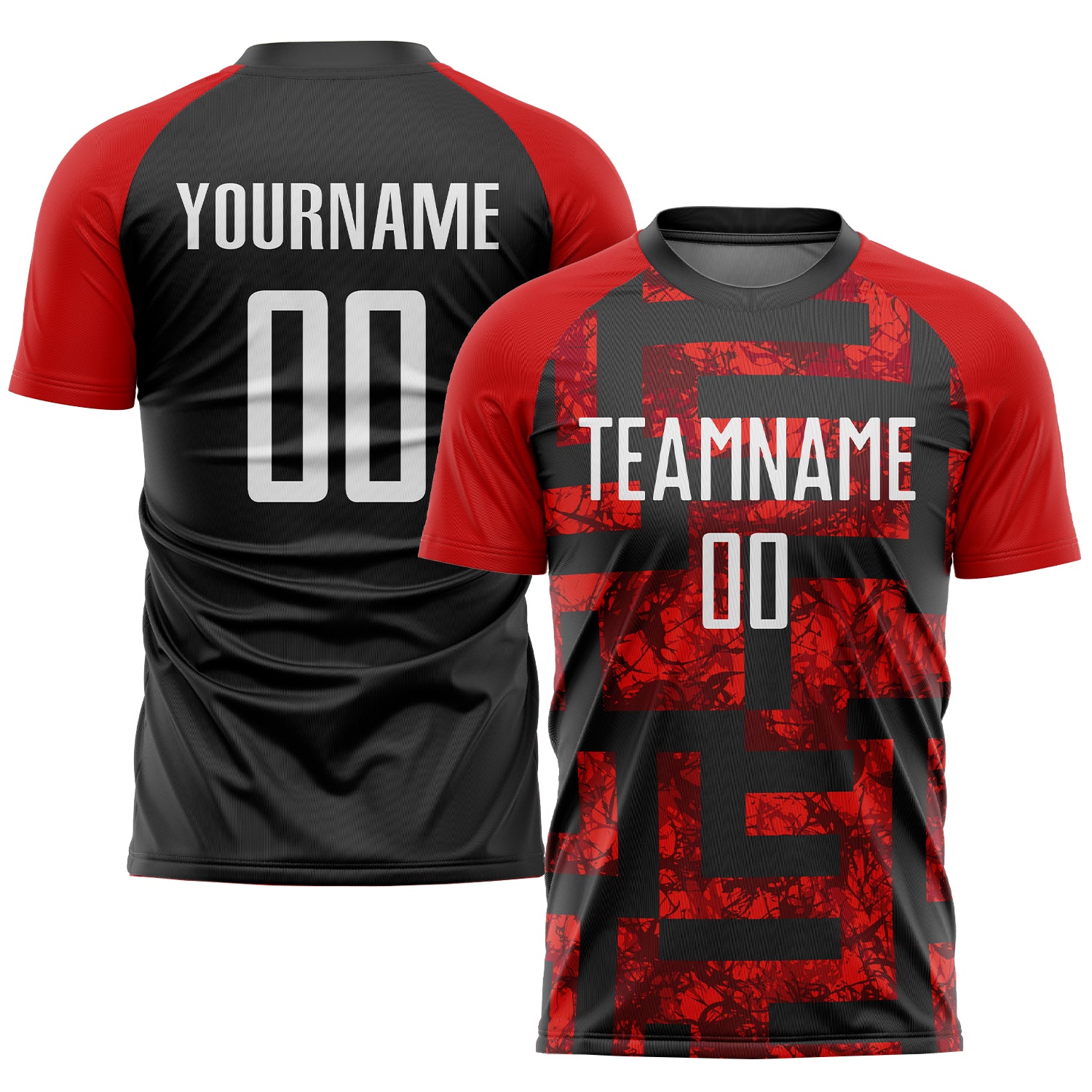 Custom Soccer Uniform Jersey Red White Black Sublimation Style 1768 Custom Red White-Black Sublimation Soccer Uniform Jersey