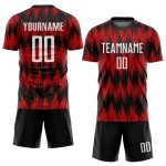 Red White Black Custom Soccer Uniform Jersey Sublimation Style 3416 Custom Red White-Black Sublimation Soccer Uniform Jersey - Image 2