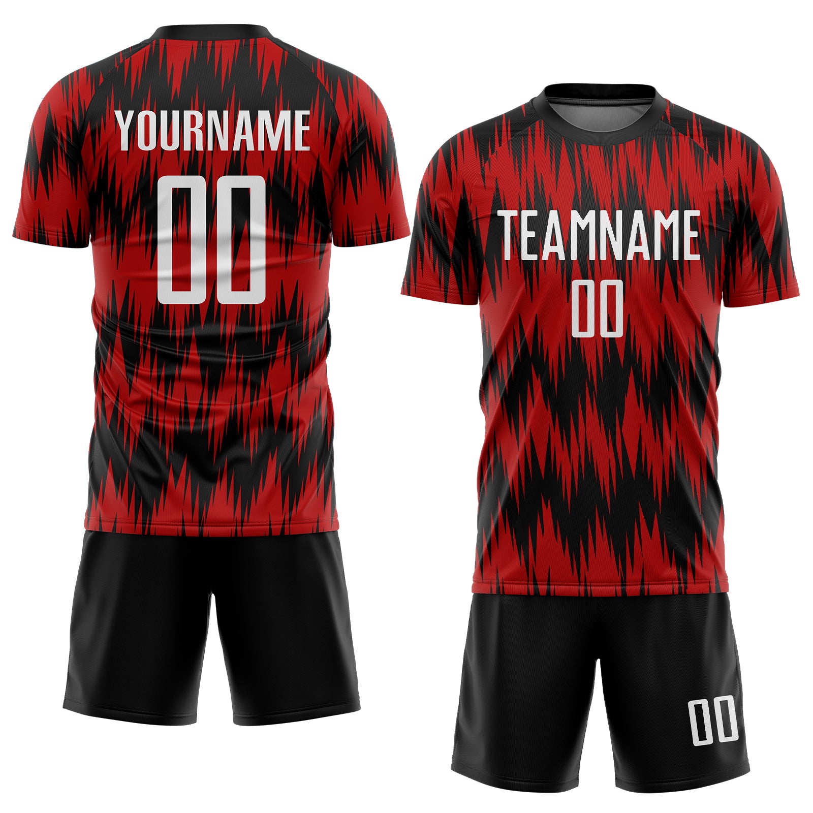 Custom Red White-Black Sublimation Soccer Uniform Jersey Style 3416 Red White Black Custom Soccer Uniform Jersey Sublimation Style 3416 Custom Red White-Black Sublimation Soccer Uniform Jersey - Image 2