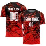 Custom Red White Black Soccer Jersey Uniform - Sublimation Style 8041 Custom Red White-Black Sublimation Soccer Uniform Jersey