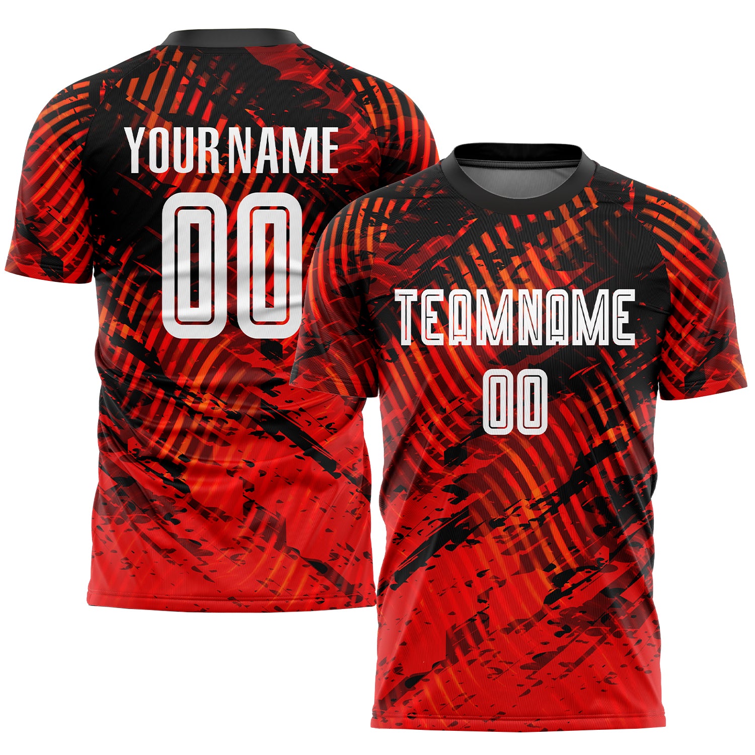 Custom Red White Black Soccer Jersey Uniform - Sublimation Style 8041 Custom Red White-Black Sublimation Soccer Uniform Jersey