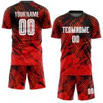 Custom Red White Black Soccer Jersey Uniform - Sublimation Style 8041 Custom Red White-Black Sublimation Soccer Uniform Jersey - Image 2